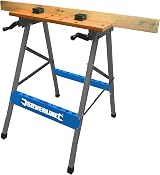 Silverline TB01 Portable Folding Workbench Brown 100kg Capacity Site Use view 4