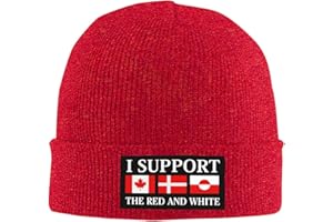 Outftnes I Support The Red and White Stand with Canada Greenland Hat Winter Knitted Cap