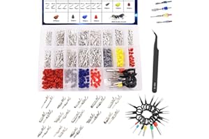 maierke 535PCS 26Type Pin Connectors Kit,Car Electrical Wire Pins 1/1.5/1.8/2.2/2.8/3.5mm Automotive Pin Connectors Kit Wire Removal Non-Insulated Plug Male Female Crimp