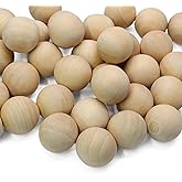 Luomorgo 50 Pcs 1 Inch Unfinished Natural Wooden Balls - Hardwood Round Wood Balls for DIY Crafts Projects