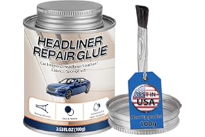 NOZERIX Car Headliner Glue 3.53OZ, Strong Automotive Upholstery Adhesive with Brush, Transparent Repair, Suitable for Fabric and Leather