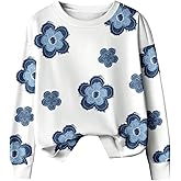 SOLY HUX Women's Plus Size Sweatshirt Floral Crew Neck Long Sleeve Loose Pullover Tops Fall Clothes