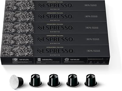 Nespresso Original 50 Ristretto Capsules Robusta Recyclable Pods