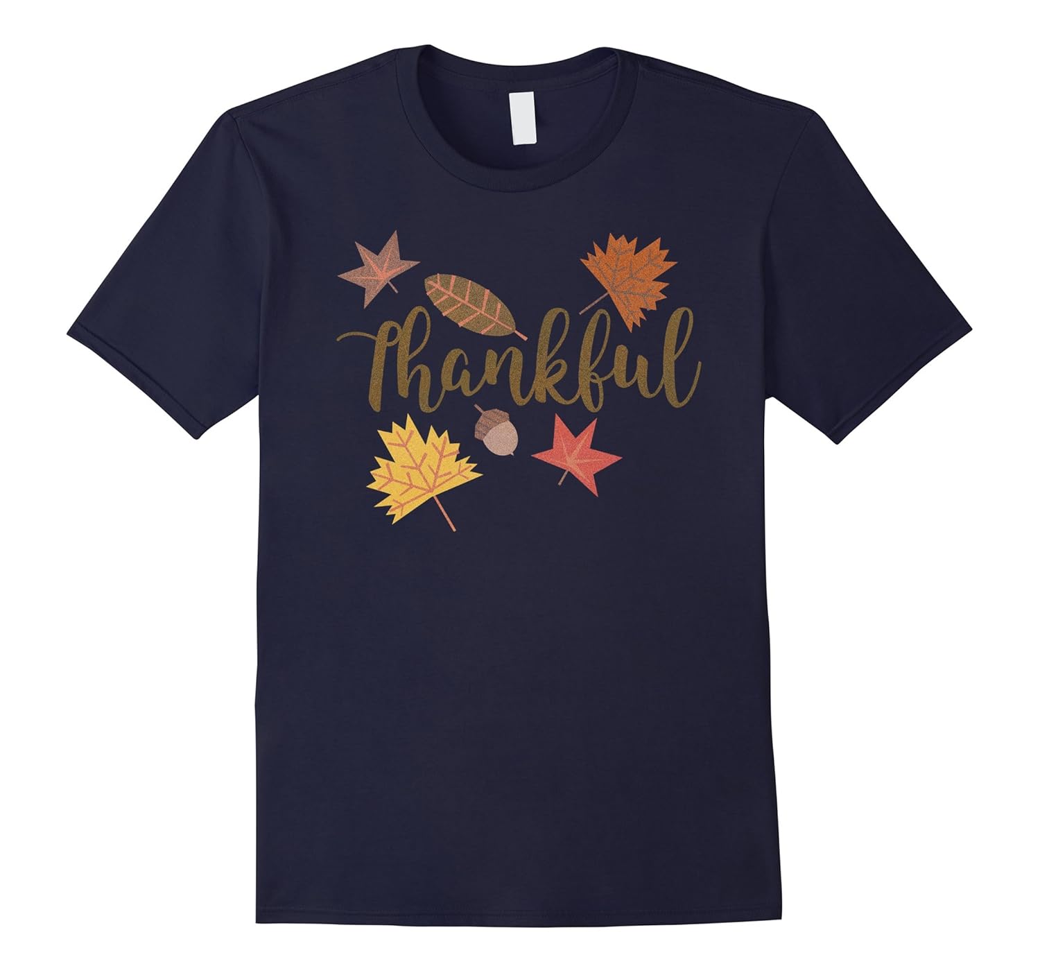 Thankful - Thanksgiving Autumn leaves T-shirt-Rose