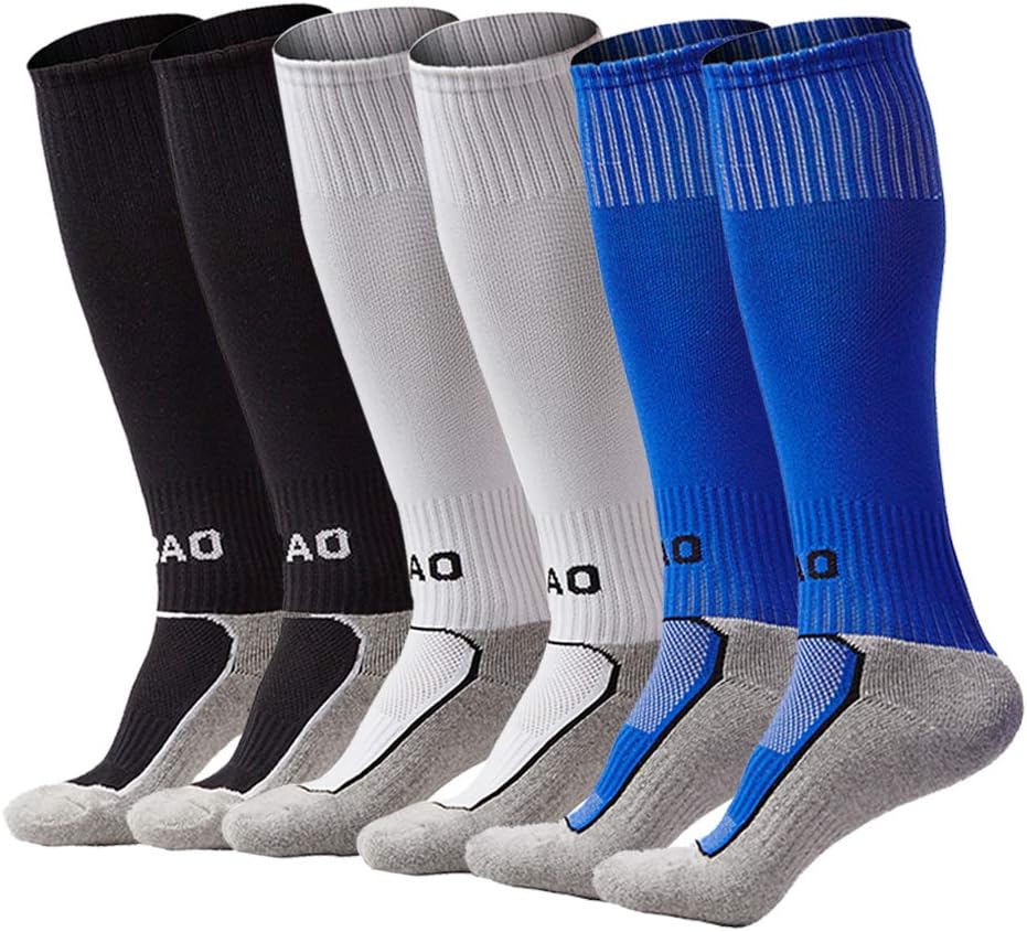 Kids Soccer Socks Boys Girls Knee High Long Sport Compression Football Socks