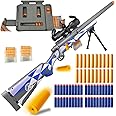 AGM MASTECH M24 Soft Bullet Toy Gun, Empty Shell Ejecting Design, Enhanced Scope, Fast Dart Loader, 40 Soft Foam Darts, 20 Shells, 2 Magazines. Blasting Toy Foam Blaster for Boys and Girls.(Blue)