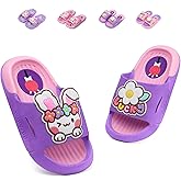 Bunny Kids slides, Girls Slides Non-slip Summer Beach Pool Shoes Toddler Cartoon Slide Sandals Indoor& Outdoor Garden Slippers Shower Shoes