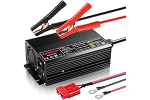 14.6V 50A Lithium Battery Charger, LiFePO4 Battery Charger AC-DC Smart Charger with Intelligent Trickle Charging, Cooling Fan