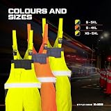 Portwest S488 Hi Vis Waterproof Bib and Brace Overalls Orange Navy XXXL view 3