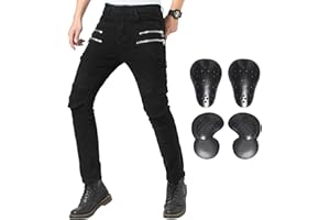 CTBQiTom Motorcycle Riding Pants Protective Motocross Pants Motorbike Jeans with Knee and Hip CE Armor Pads