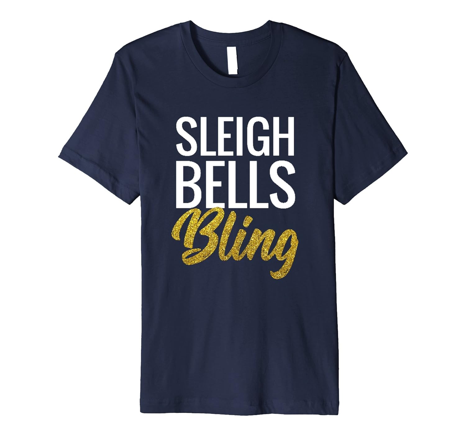 Sleigh Bells Bling Tshirt Cute Funny Christmas Print Tee Top-Rose