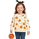 HILEELANG Toddler Halloween Sweatshirts Fall Cotton Pullover Tops with Pumpkin Bat Boo Prints for Boy Girl Sizes 18M–7Y