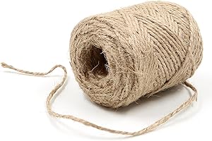 GOLDEN COCK 2mm - 164FT Natural Jute Twine Rope String - for Crafts Gardening Plant Accessories Gift Wrapping, Arts Packing Material Christmas Twine Bulk Wedding Decor