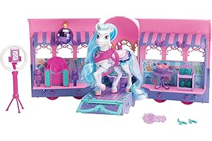 Wild Manes Horse Toys Perla's Clubhouse Trailer Playset with Perla Horse Doll Figure, with Over 25 Interactive Features