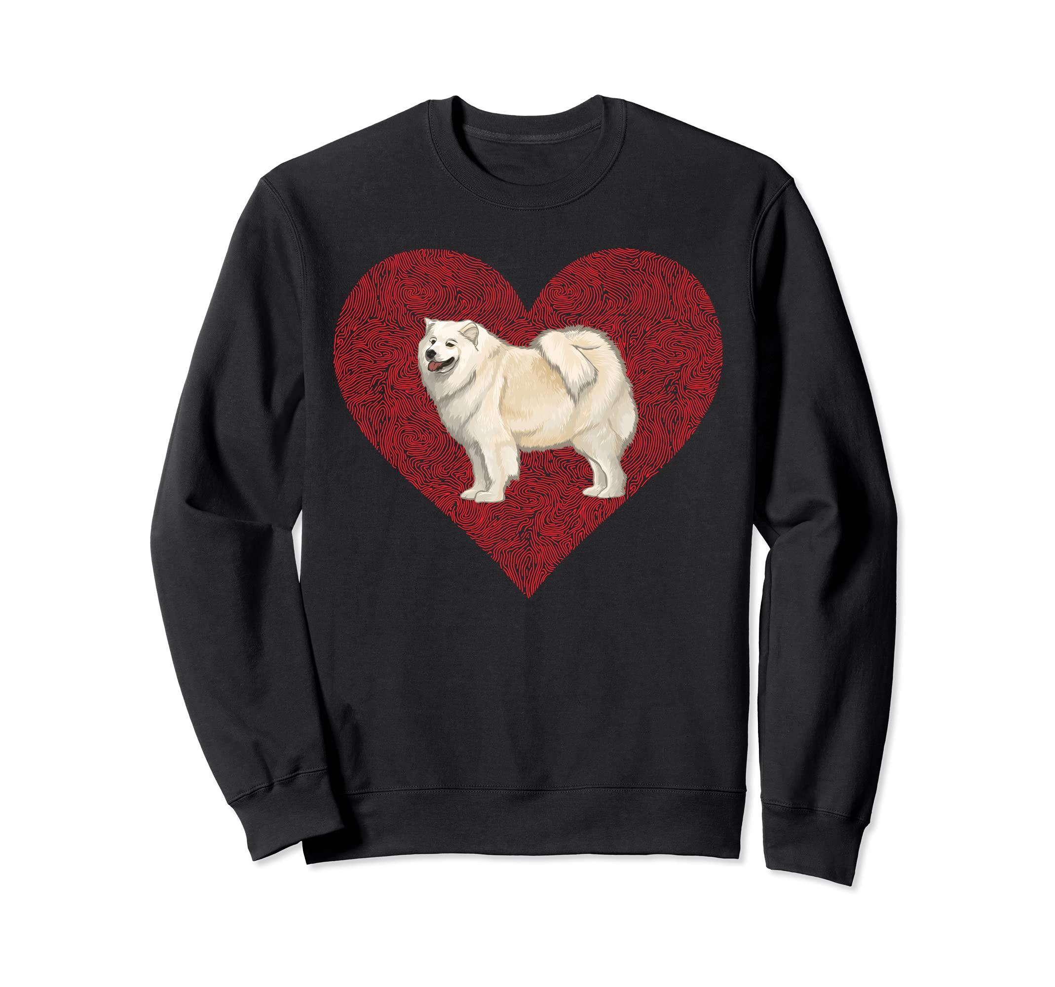 Samoyed Valentines Day Dog Love Fingerprint Sweatshirt
