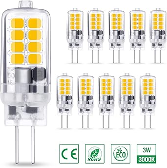 Ambother G4 Led Lampe 3w 250lm Warmweiss 3000k 16x 2835 Smd Ersetzt 30w Halogenlampe Kein Flackern Cri 85 360 Abstrahlwinkel 12v Ac Dc Nicht Dimmbar G4 Led Leuchtmittel Birnen Gluhbirne 10er Pack Amazon De