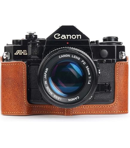Amazon.com : Funper Handmade Genuine Real Leather Half Camera Case