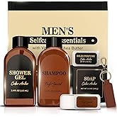 Self Care Gift Set for Men, Bath and Body Spa Gift Baskets for Men, Body & Earth Mens Cedar and Santal scented Bath Set, Father's Day Gifts