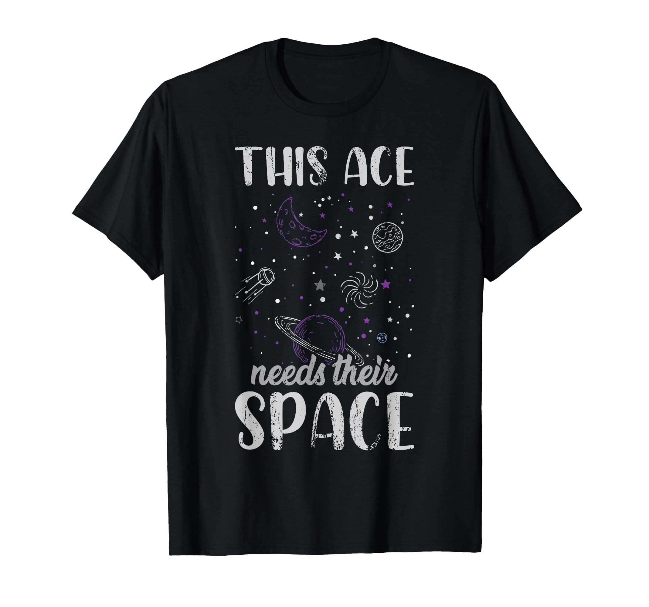 Funny Asexual Pride Outer Space Ace Asexuality Pride Asexual T-Shirt
