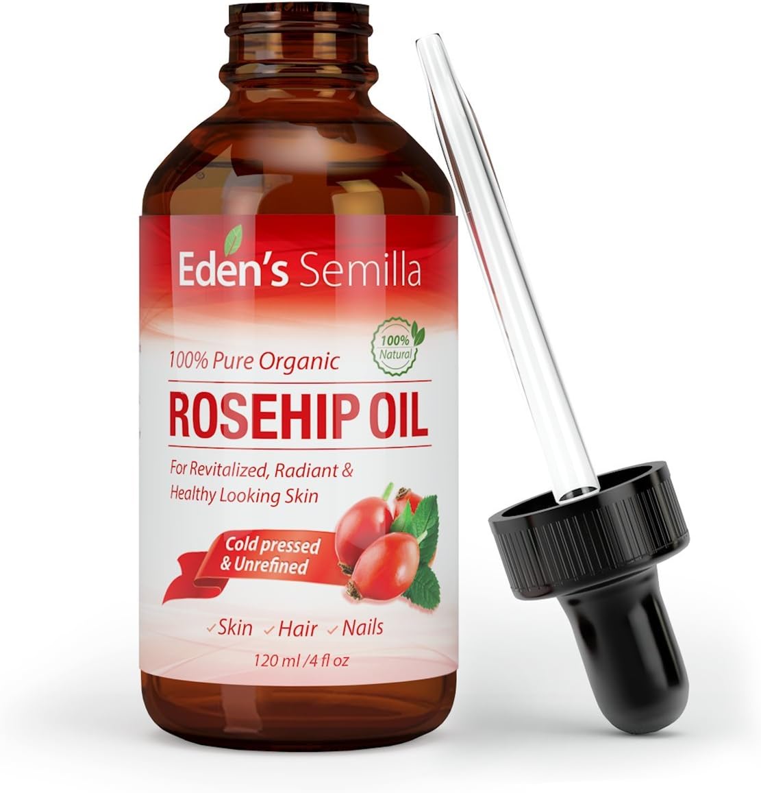 100% Pure Rosehip Oil, 120ml, Certified ORGANIC, Revitalises Skin & Hair, Clinically Proven - Image 5