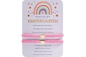 Gracayfr First Day Of Kindergarten Pre K School Mommy And Me Bracelets Gifts, Back To School String Matching Bracelet Set For Mom Daughter Son