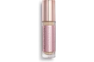 Makeup Revolution Conceal & Define Concealer, Full Coverage Makeup Concealer, Matte Finish & Long Wear, For Fair Skin Tones, Vegan, C2, 4ml