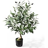 2ft Artificial Olive Tree with Pot, Tabletop Faux Plants Mini Trees for Home Office Living Room Modern Decor