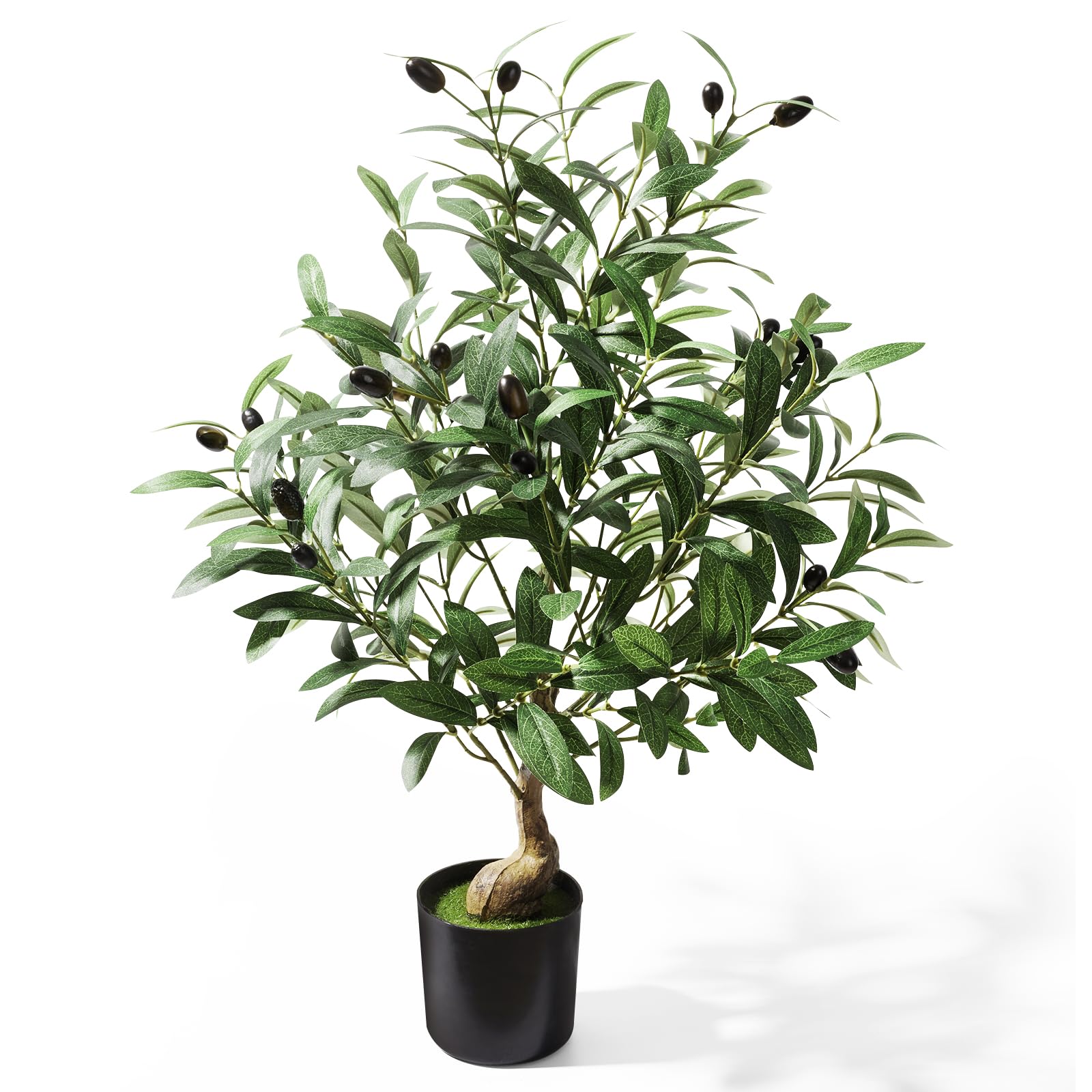 Photo 1 of 2ft Artificial Olive Tree with Pot, Tabletop Faux Plants Mini Trees for Home Office Living Room Modern Decor