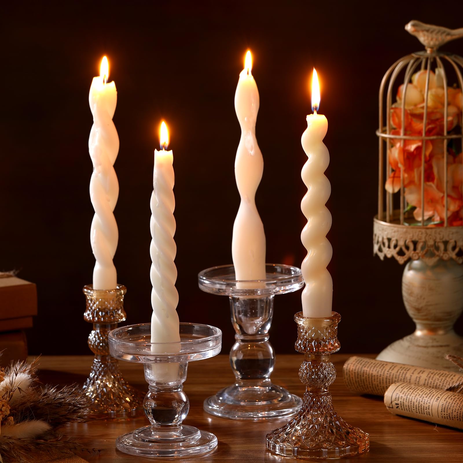 Photo 1 of ***MISSING PARTS***
Nuanchu 4 Pcs 7.87 Inch Twisted Taper Candles Wax Unscented Smokeless Spiral Swirl Candlesticks for Wedding Holiday Dinner Party Home Decorations(White)