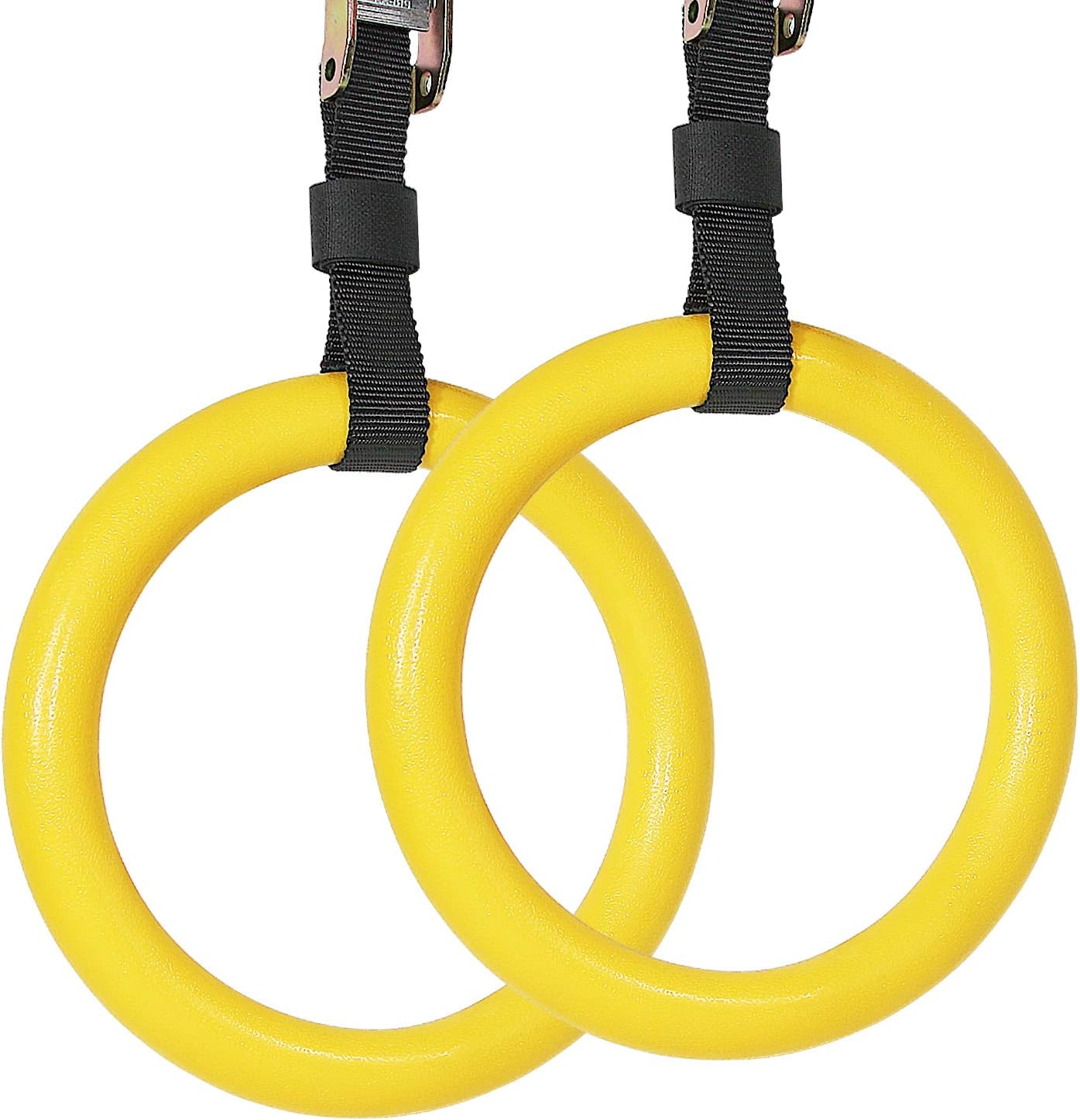 A2ZCARE Gym Rings - Gymnastics Rings, Olympic Rings for Full Body Workout, Enhance Strength and Muscular Body Training (Selling Pair)