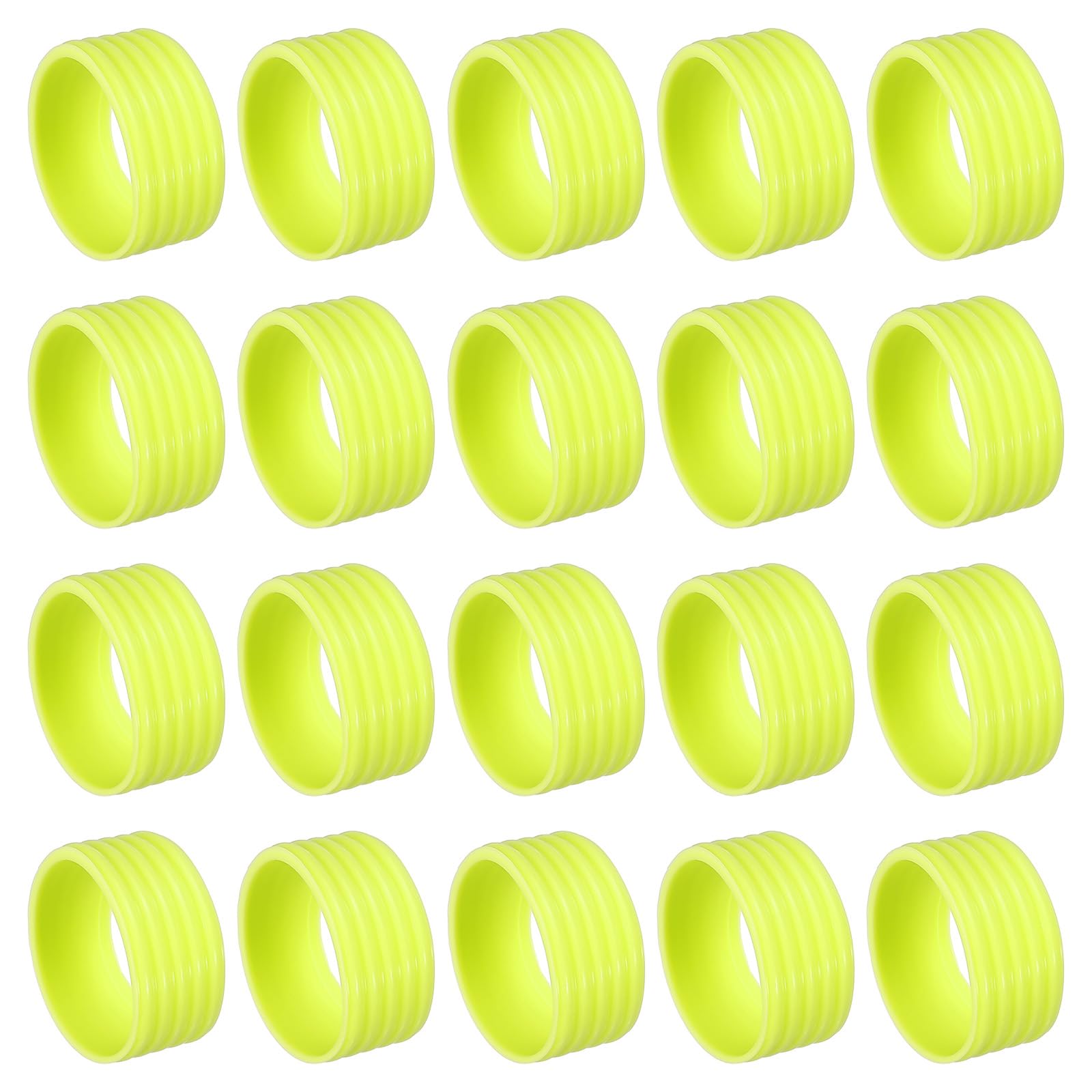 PATIKIL Badminton Racket Handle Grip Ring, 20 Pack Racquet Fix Ring Grip Band Rubber Ring Non-Slip Absorbent Overgrip in Place, Yellow