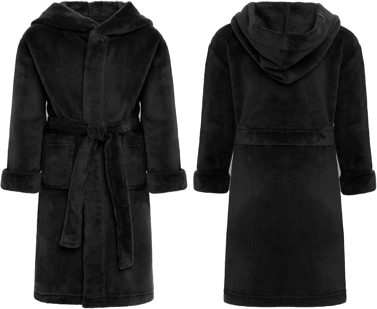 Alexander Del Rossa Kid's Soft Fleece Robe with Hood, Boys and Girls Bathrobe: Clothing