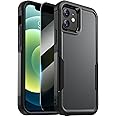 Diaclara Designed for iPhone 12 Case/iPhone 12 Pro Case, [with Privacy Screen Protector] [Anti Spy] [Military Grade Drop Protection] Heavy Duty Full-Body Shockproof Phone Case, Black