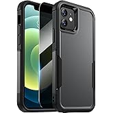 Diaclara Designed for iPhone 12 Case/iPhone 12 Pro Case, [with Privacy Screen Protector] [Anti Spy] [Military Grade Drop Protection] Heavy Duty Full-Body Shockproof Phone Case, Black