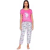 U.S. Polo Assn. womens Pajama Sets - Tee and Capri Pajama Pants Lounge Sets for Women