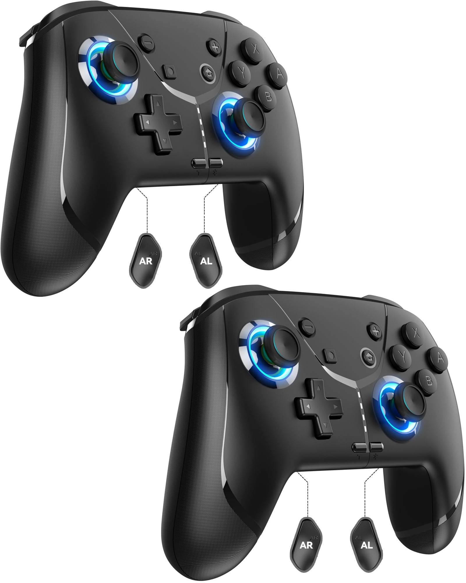 Photo 1 of 2 Pack Switch 2 Pro Controllers, Wireless Game Controller for Nintendo Switch 2, Switch, Lite, OLED with Programmable, 6-Axis Gyro Sensor, Dual Vibration, Adjustable Turbo, 800mAh Battery, 2 Pack