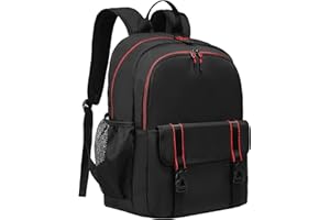 KUI WAN Backpack for Women and Men, 17'' Classical Nylon Bookbag with Multi-pockets Casual Daypack for College Work Travel