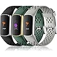 Maledan Compatible with Fitbit Charge 5/ Fitbit Charge 6 Bands Women Men, Breathable Sport Band Soft Waterproof Replacement Wristbands Strap for Fitbit Charge 5/ Charge 6 Advanced Fitness Tracker