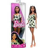 Barbie Fashionistas Doll #200 with Brunette Hair, Green Polka Dot Romper &amp; Accessories Including Orange Heels &amp; Sunglasses
