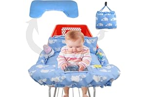 Pozico Shopping Cart Cover for Baby or High Chair Cover,Baby Shopping Cart Cover Machine Washable/Free Portable Cloth Bag and Soft Pillow