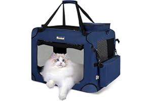 Totoro Ball Large Cat Carrier for Cats Collapsible Soft Pet XL Crate for Large/Medium Cats 15lbs+, Car Travel Portable Bag wi