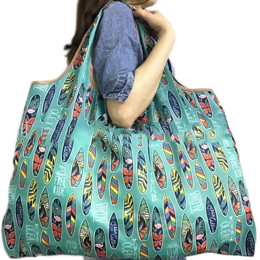 Banlany Portable Foldable Shopping Bag Cartoon Pattern Square Shopping Bag Reusable Grocery Bags