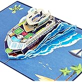 CNLITIHEKA Cruise Ship Father's Day Card, Pop Up Birthday Card, Happy Anniversary Card, Pop Up Greeting Card for All Occasion with Envelope.