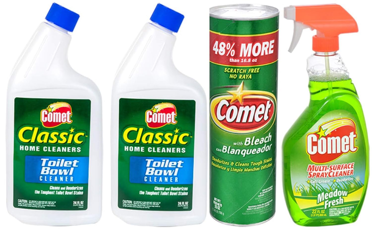 One Comet MultiSurface Spray Cleaner, Meadow Fresh, 22 Ounce, One Comet Disinfectant Cleanser