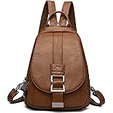DevilAngel Soft Genuine Leather Backpack for Women,Large Capacity Satchel Shoulder Handbags for Shopping Trip