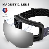 Odoland Frameless OTG Ski Goggles with Detachable Magnetic Lens Anti-Fog UV400 view 2