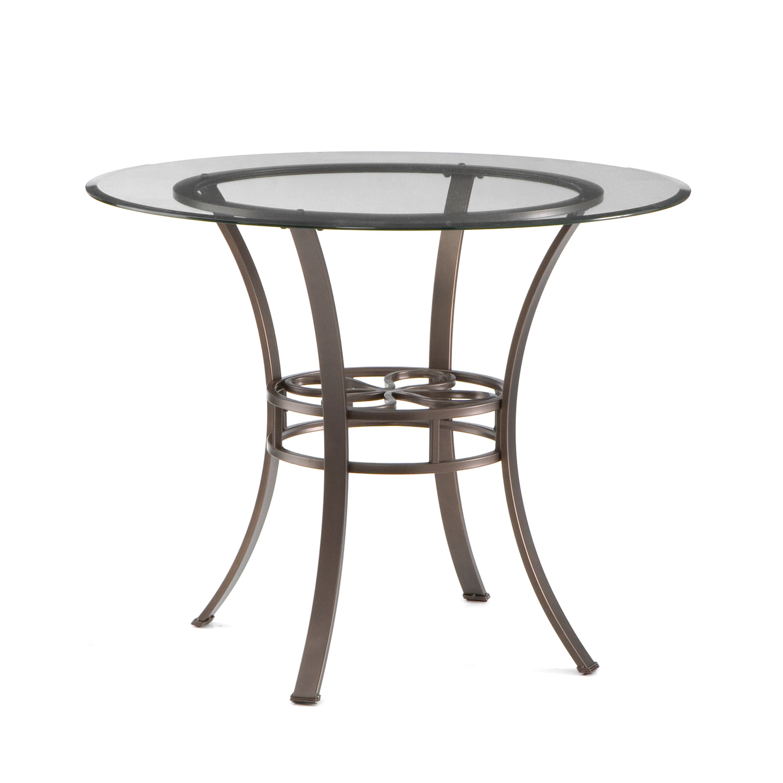 Southern Enterprises Lucianna Glass Top Dining Table, Dark Brown Finish