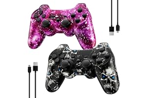 Kujian Controller for PS3, Wireless Controller for Playstation 3 6-axis Dual Vibration Gaming Controller with Charging Cord