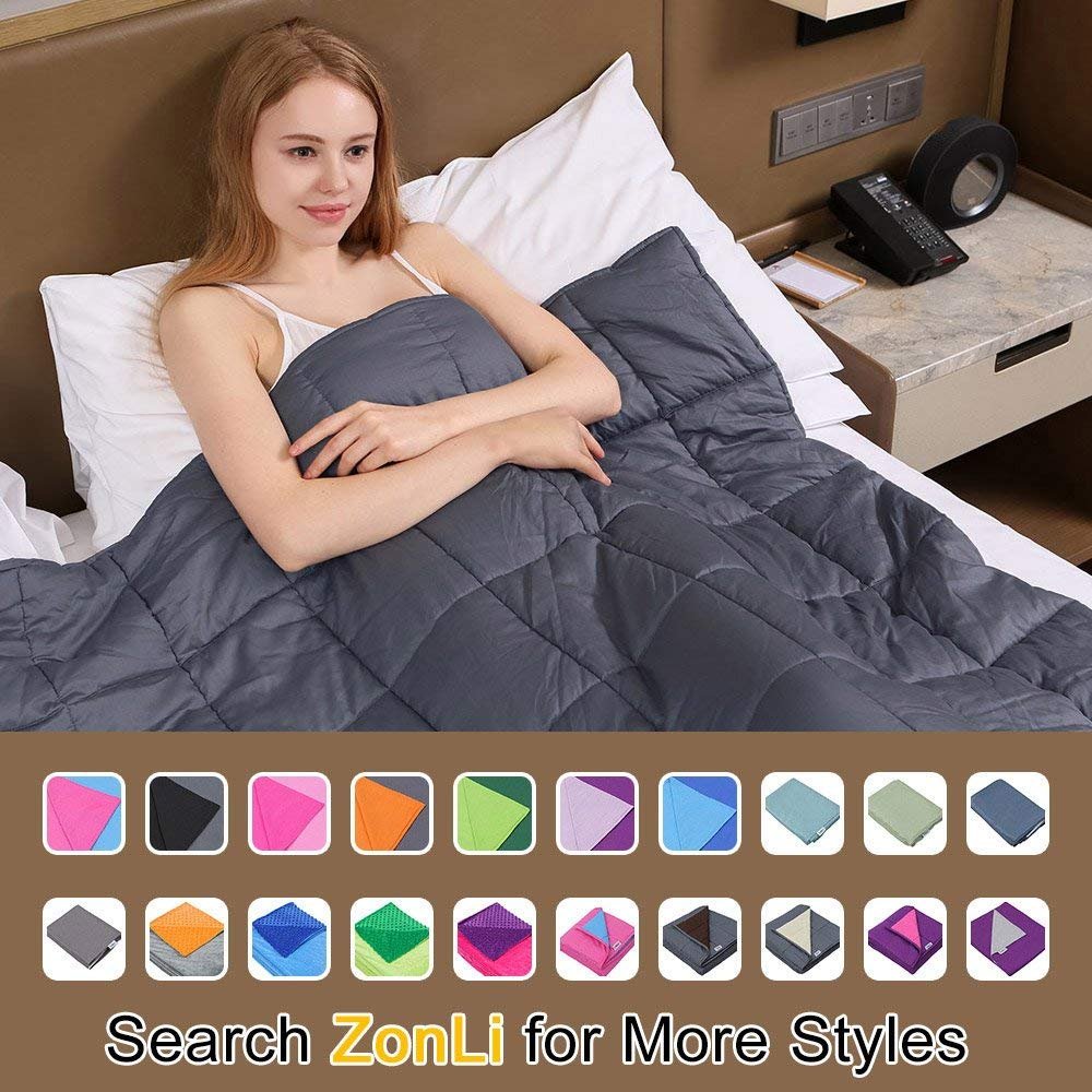 ZonLi Softest Weighted Cooling Blanket (48''x72'', 12lbs for 100140