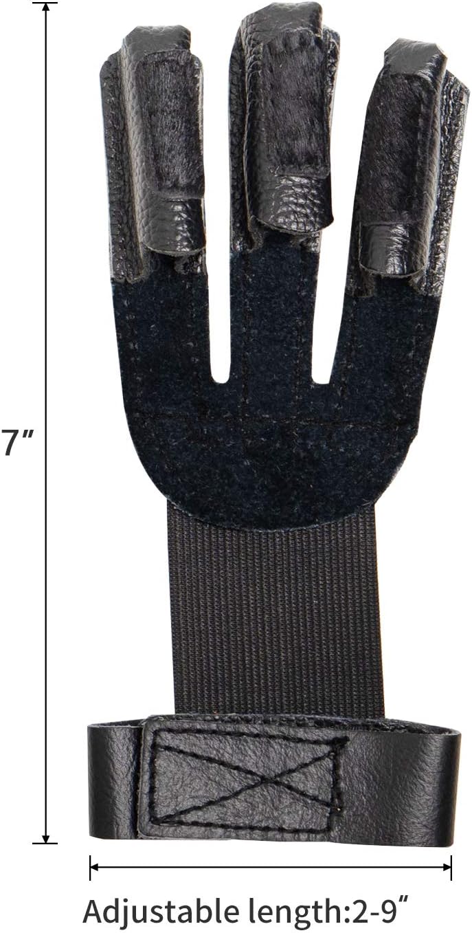 Archery Protective Glove Archery Three Finger Gloves Leather Three Finger Protector for Youth Adult and Beginner Black : Sports & Outdoors